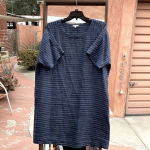 Eileen Fisher dress - navy and silver stripe XL